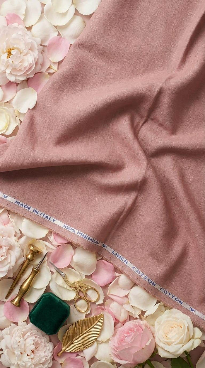 Premium Dusty Rose Cotton Linen 60 Lea fabric