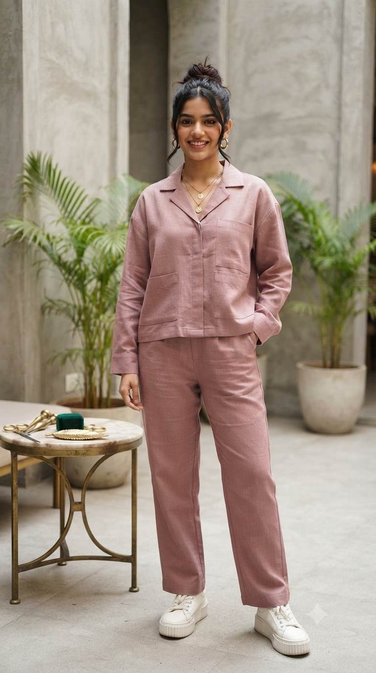 Premium Dusty Rose Cotton Linen 60 Lea fabric