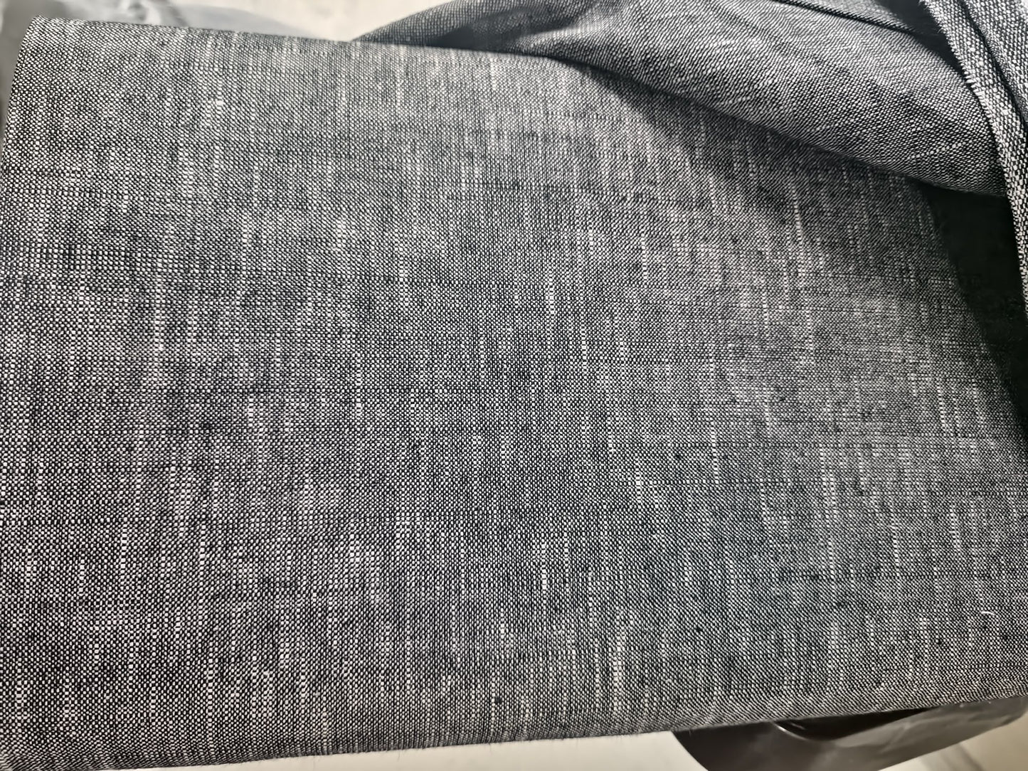 Premium Melange Grey thick Linen Suiting Fabric for Pants, Dresses, Safari, Blazers