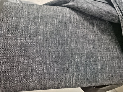 Premium Melange Grey thick Linen Suiting Fabric for Pants, Dresses, Safari, Blazers