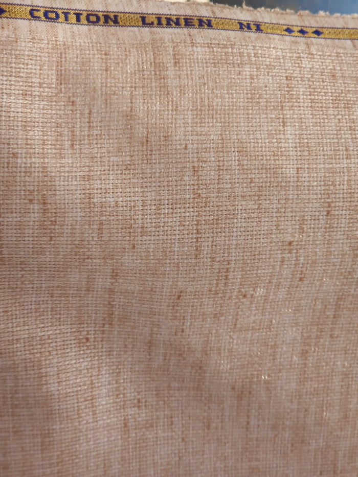 Peachish Tone Biscuit Khadi Linen Fabric