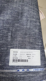 Premium Melange Black thick Linen Suiting Fabric for Pants, Dresses, Safari, Blazers
