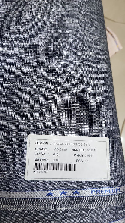 Premium Melange Black thick Linen Suiting Fabric for Pants, Dresses, Safari, Blazers