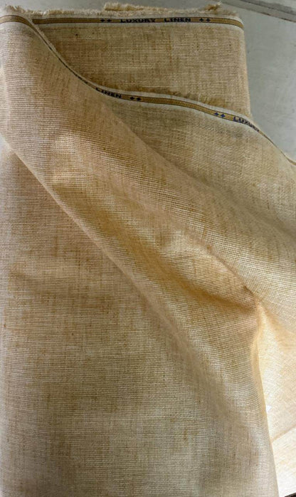 Yellowish Tone Biscuit Khadi Linen Fabric