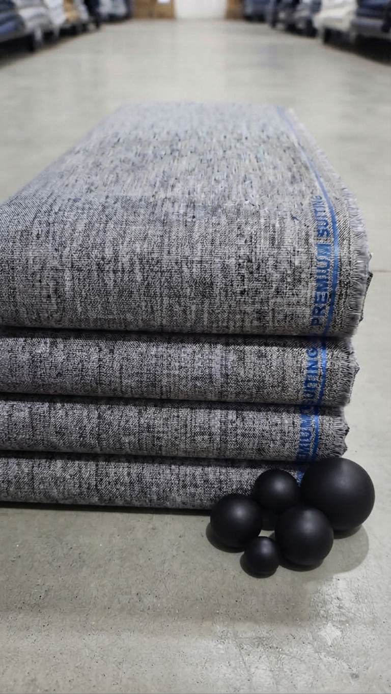 Premium Melange Grey thick Linen Suiting Fabric for Pants, Dresses, Safari, Blazers