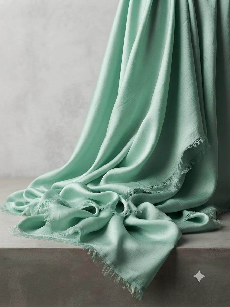 Mint Green Malai Chanderi Silk Fabric