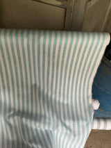 Off white with Aqua Green versatile Striped Shirting Fabric