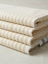Off white with Pastel Yellow versatile Striped Shirting Fabric