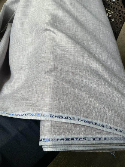 Pastel Gray tone Rich Khadi Linen Fabric