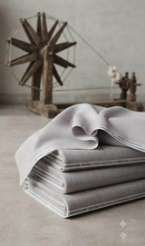Pastel Gray tone Rich Khadi Linen Fabric