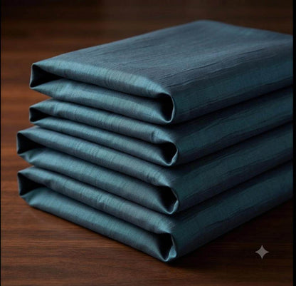 Peacock Blue Chanderi Silk Fabric