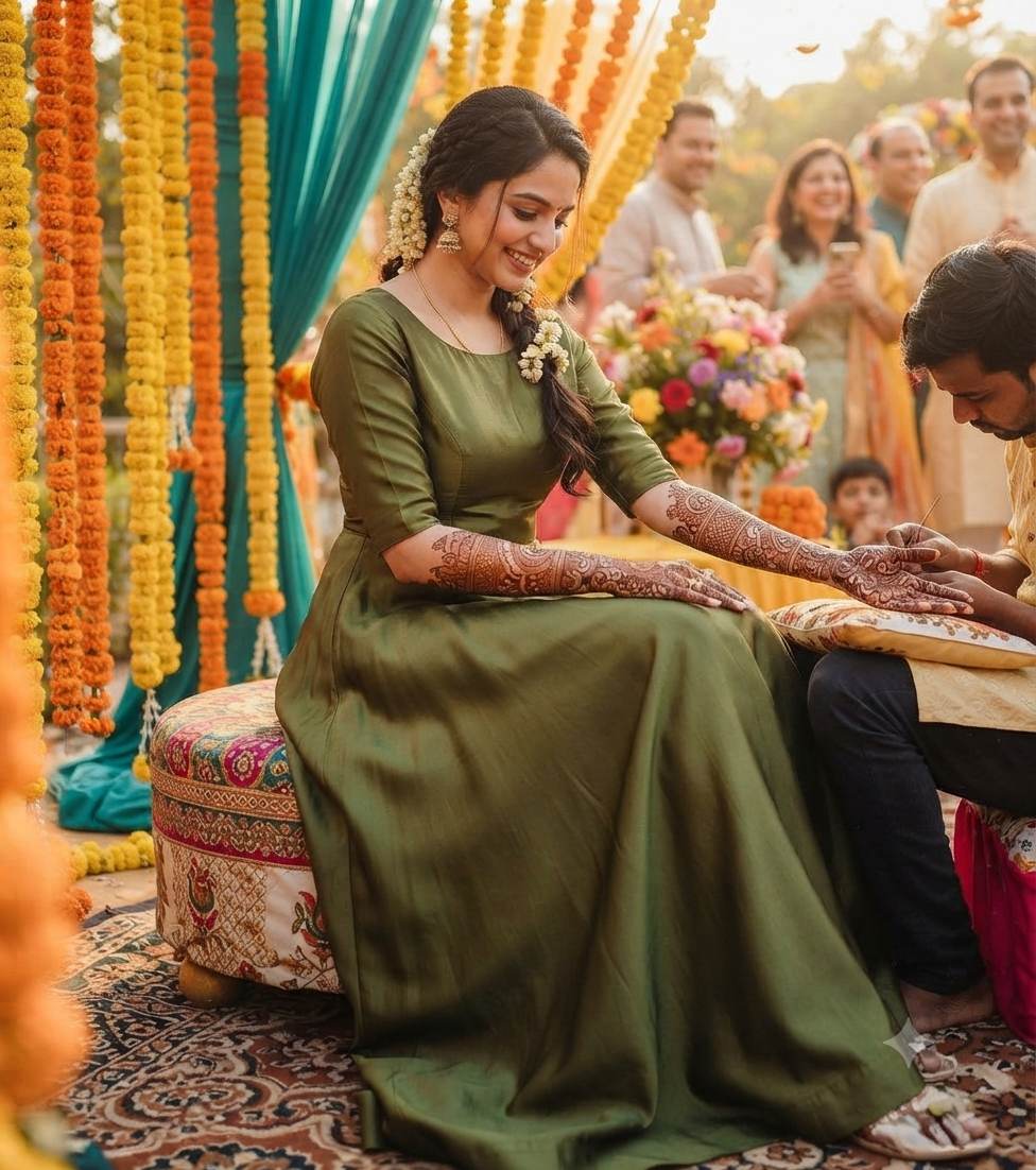 Mehndi Green Glossy chanderi Shirting fabric
