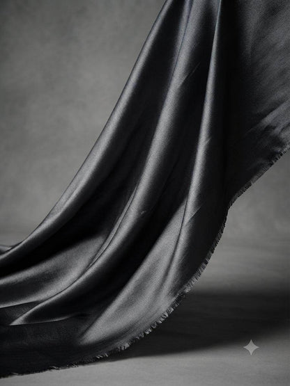 Charcoal Grey Glossy chanderi Shirting fabric