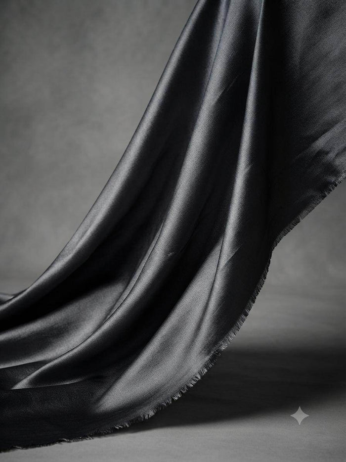 Charcoal Grey Glossy chanderi Shirting fabric