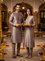 Blush Peach Glossy chanderi Shirting fabric
