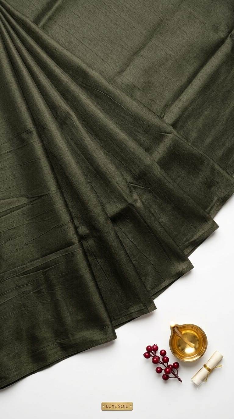 Mehndi Green Glossy chanderi Shirting fabric