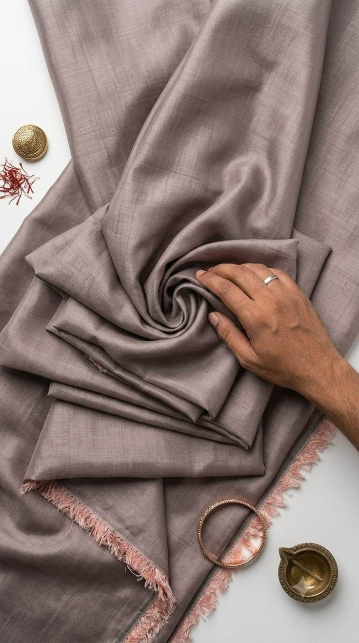 Blush Peach Glossy chanderi Shirting fabric