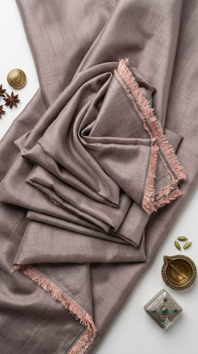 Blush Peach Glossy chanderi Shirting fabric
