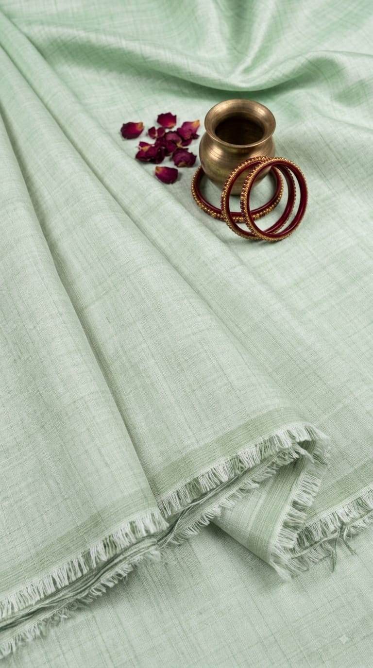 Pista Green Glossy chanderi Shirting fabric