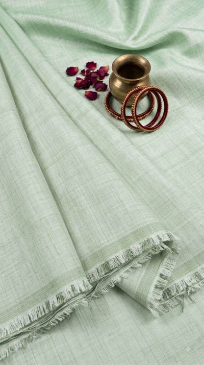 Pista Green Glossy chanderi Shirting fabric