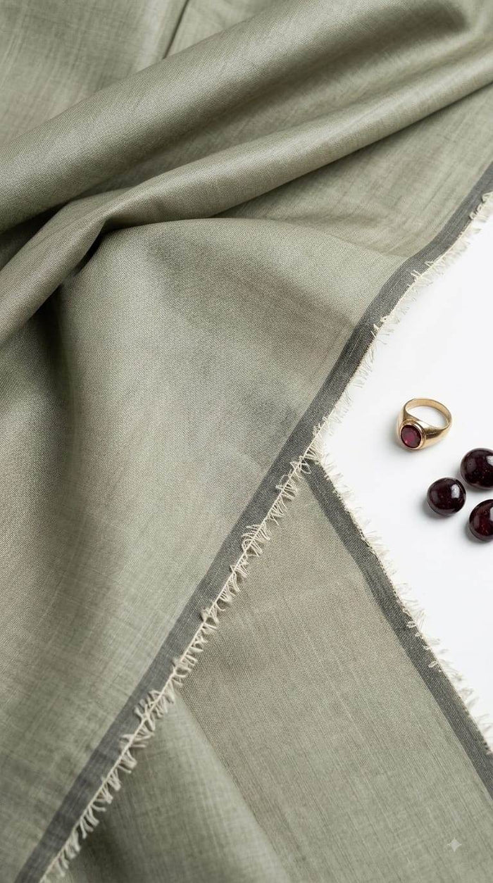 Sage Green Glossy chanderi Shirting fabric