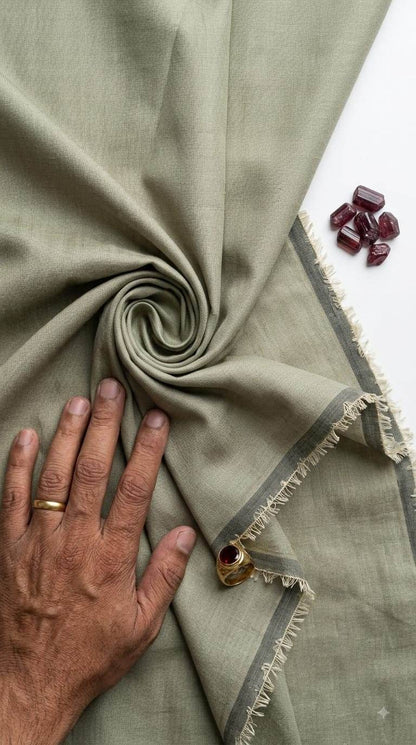 Sage Green Glossy chanderi Shirting fabric