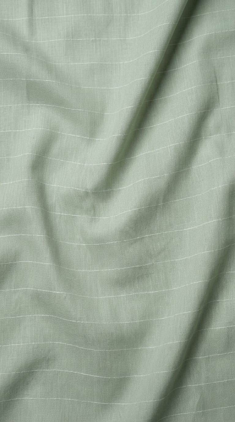 Sage Green Striped Cotton-Linen  60 Lea Fabric