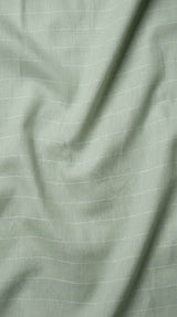 Sage Green Striped Cotton-Linen  60 Lea Fabric
