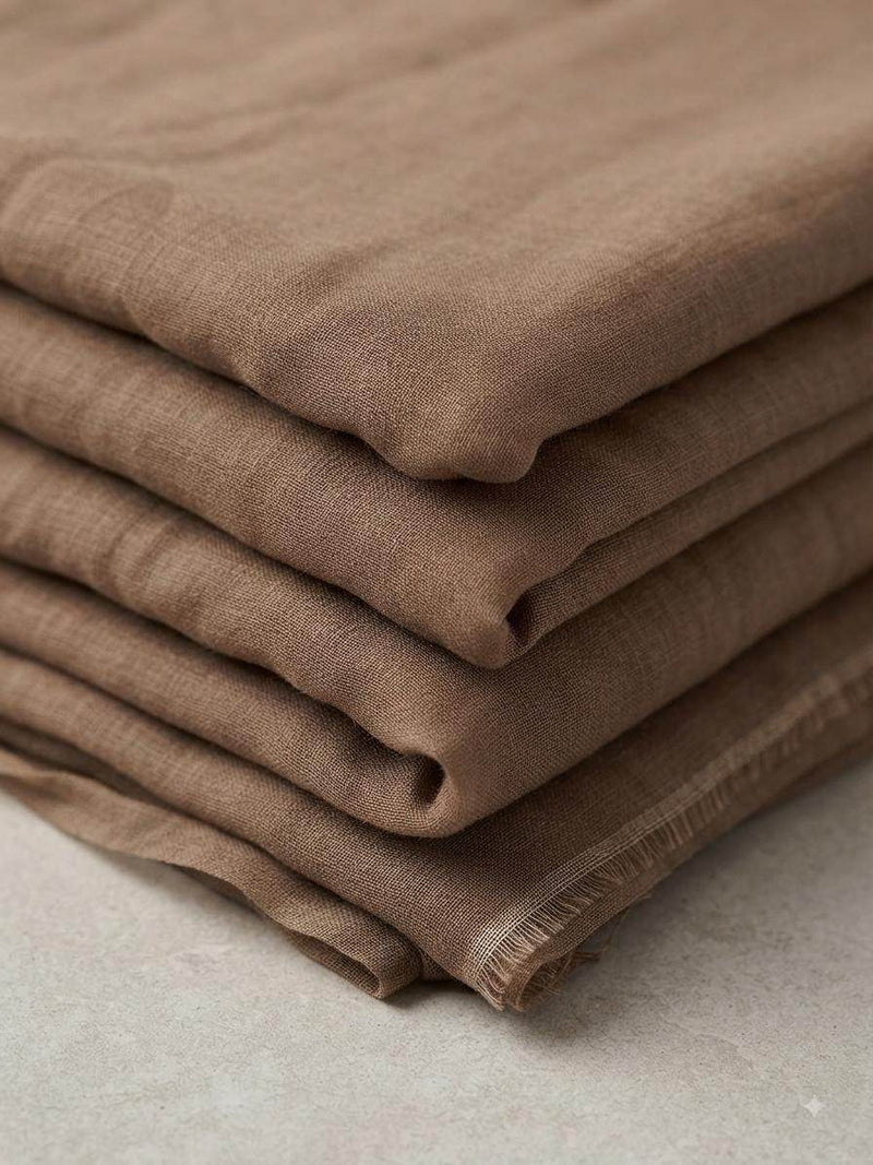 Cocoa Brown Ultra-Light Mul Cotton Fabric