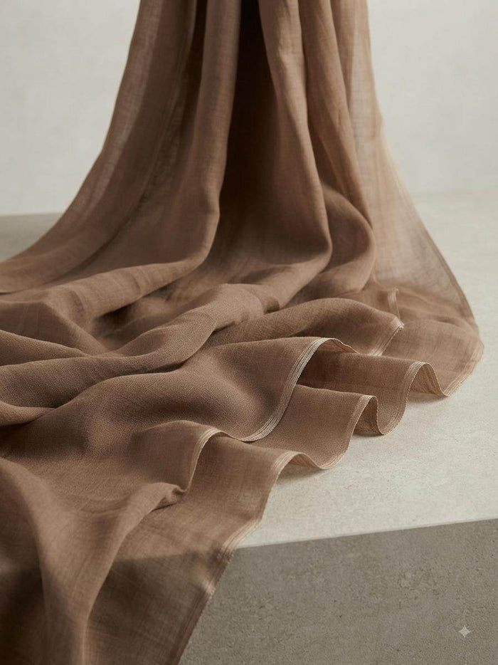 Cocoa Brown Ultra-Light Mul Cotton Fabric