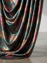 Geometric Elegance: Digital Printed Glossy Zimmi Chu Fabric