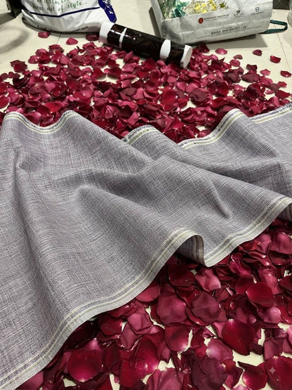 Smoke Mauve tone Premium Traditional KHHADAR Fabric