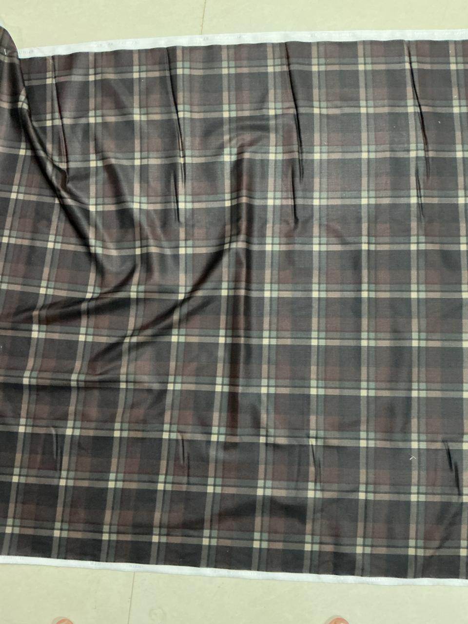 Classic plaid / tartan check design with a contemporary dark aesthetic Digital Print Shirting Fabric
