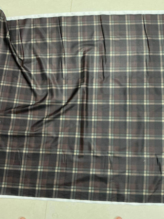 Classic plaid / tartan check design with a contemporary dark aesthetic Digital Print Shirting Fabric