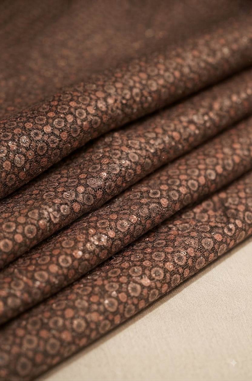Exquisite Geometric Digital Print Fabric with Subtle Sequin & Crochet Detailing (Big Width)
