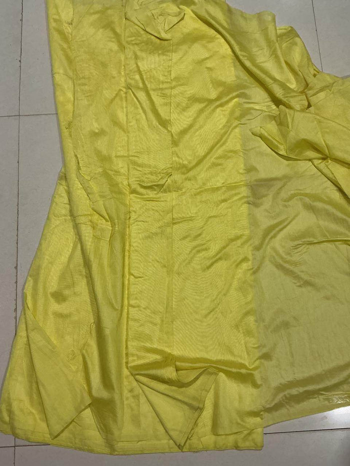 Lemon Yellow Chanderi Silk fabric