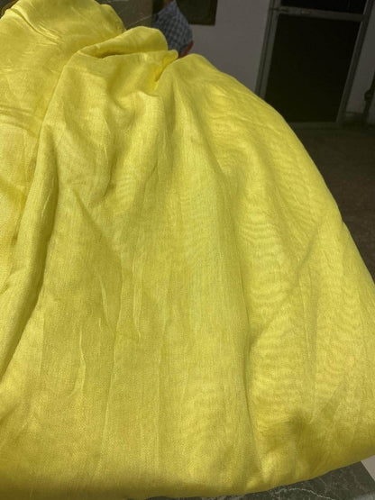 Lemon Yellow Chanderi Silk fabric