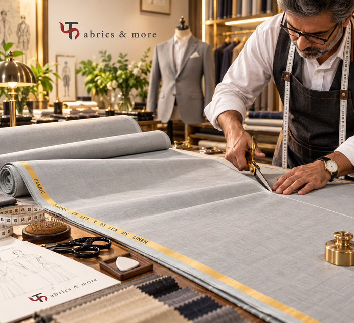 100% Pure Linen Fabric – Premium Cool Grey Linen for Elegant Creations for Blazers, Jackets and Pants (25 Lea) (0% Cotton)