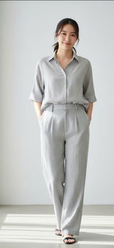 Off White 100% Pure Cotton Linen Fabric (70 lea)