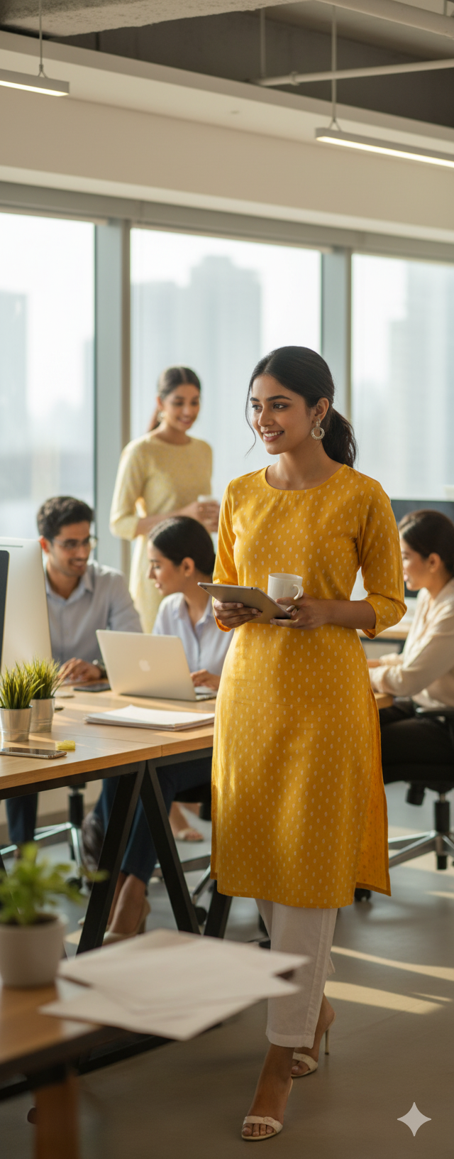Yellow Self Weaved Bengal Butti Cotton Fabric
