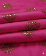 Hot Pink taffeta Embroidered with golden dori & sequences
