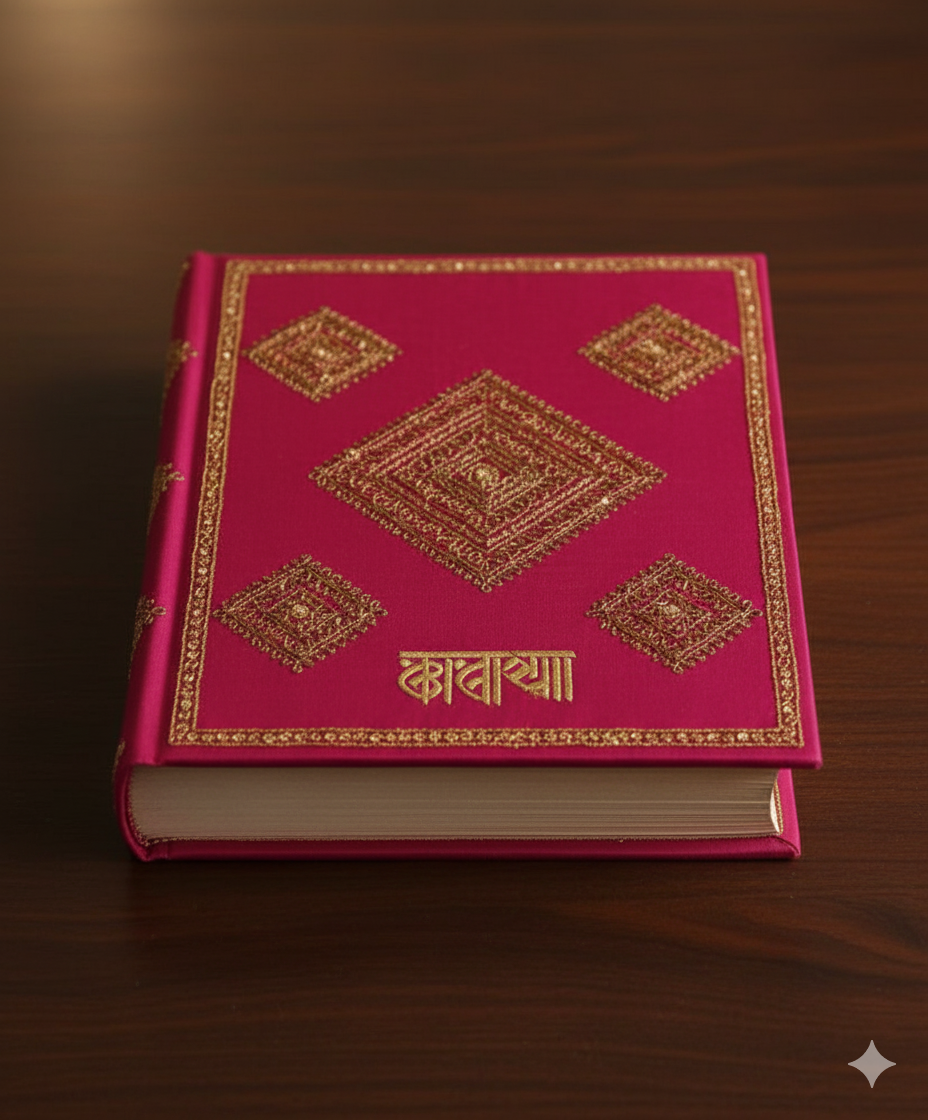 Hot Pink taffeta Embroidered with golden dori & sequences