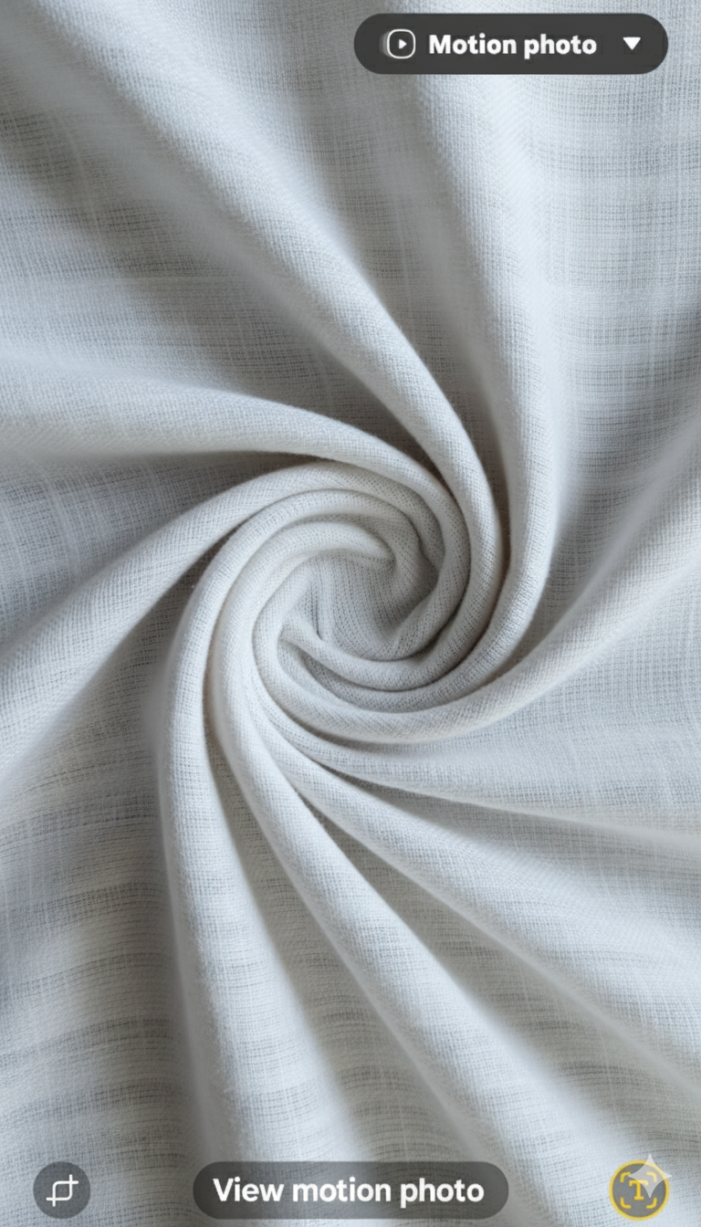 Self White Stripes Pure 60 Lea Cotton Linen Fabric