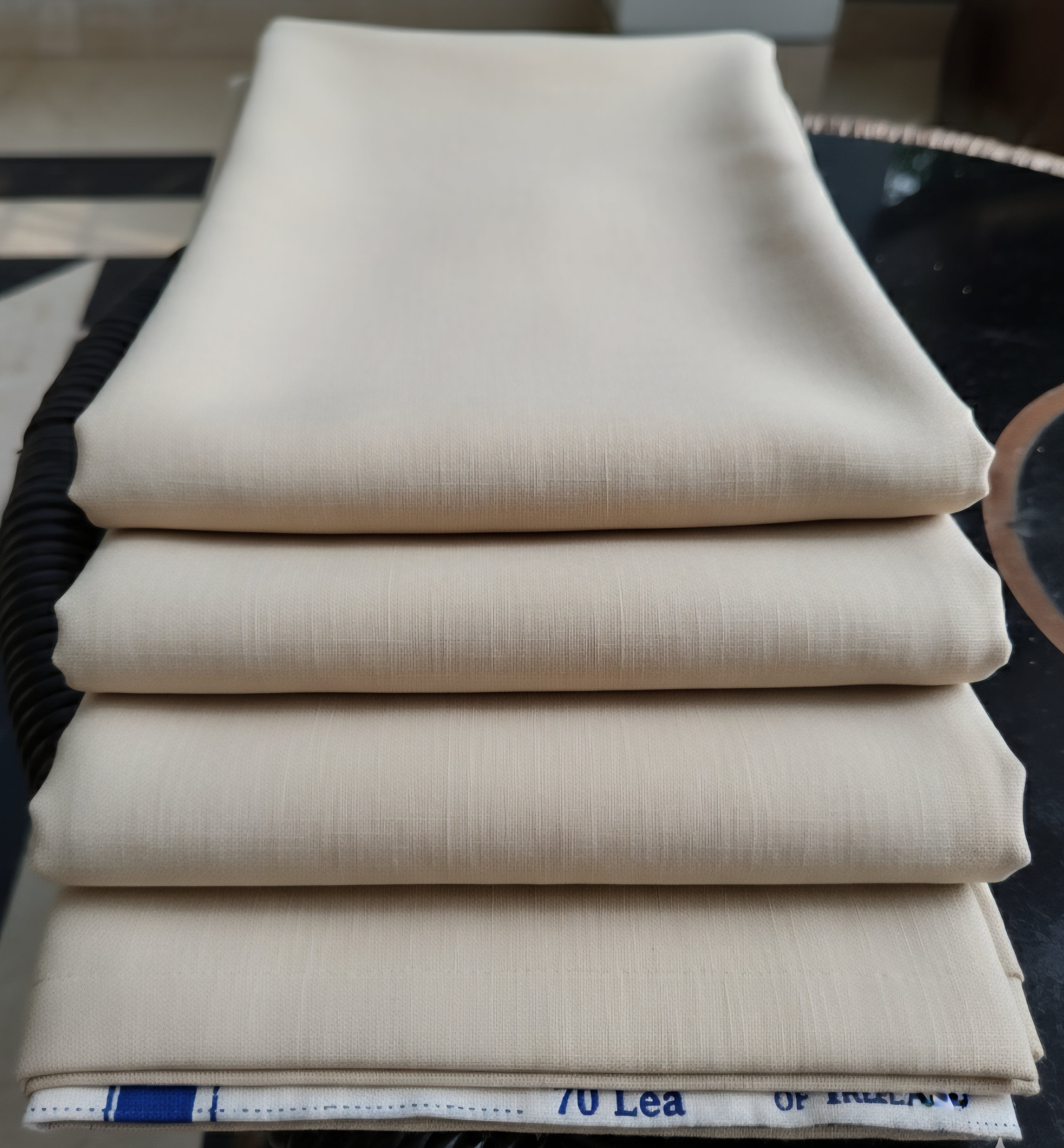 Beige pure linen 70 lea