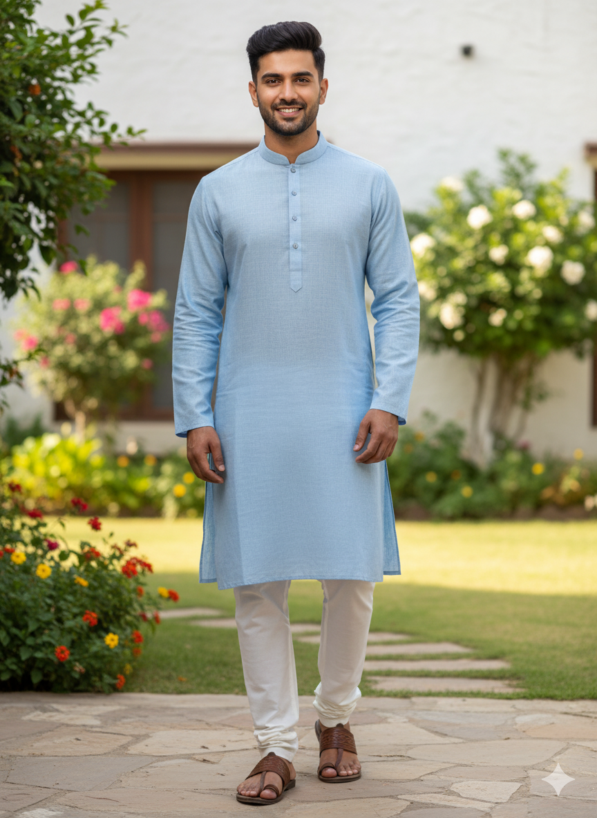 Light blue 60 lea cotton linen