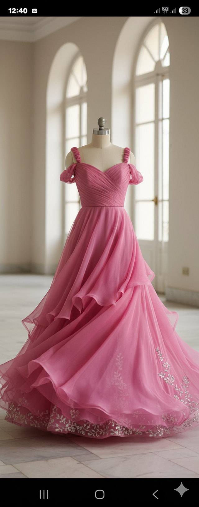 Fuchsia Pink Organza Fabric