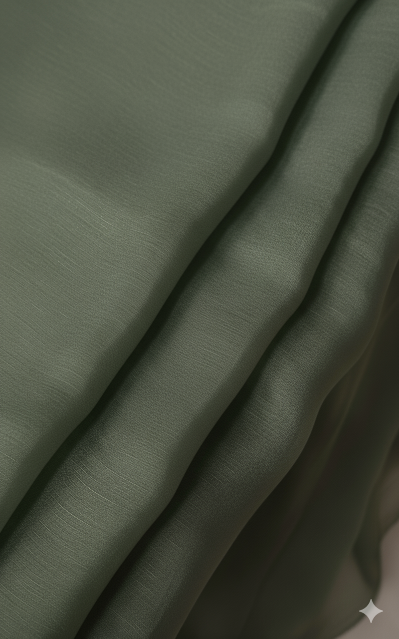Olive Green Organza Fabric