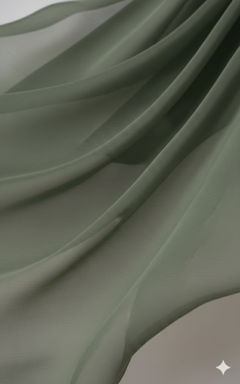 Olive Green Organza Fabric