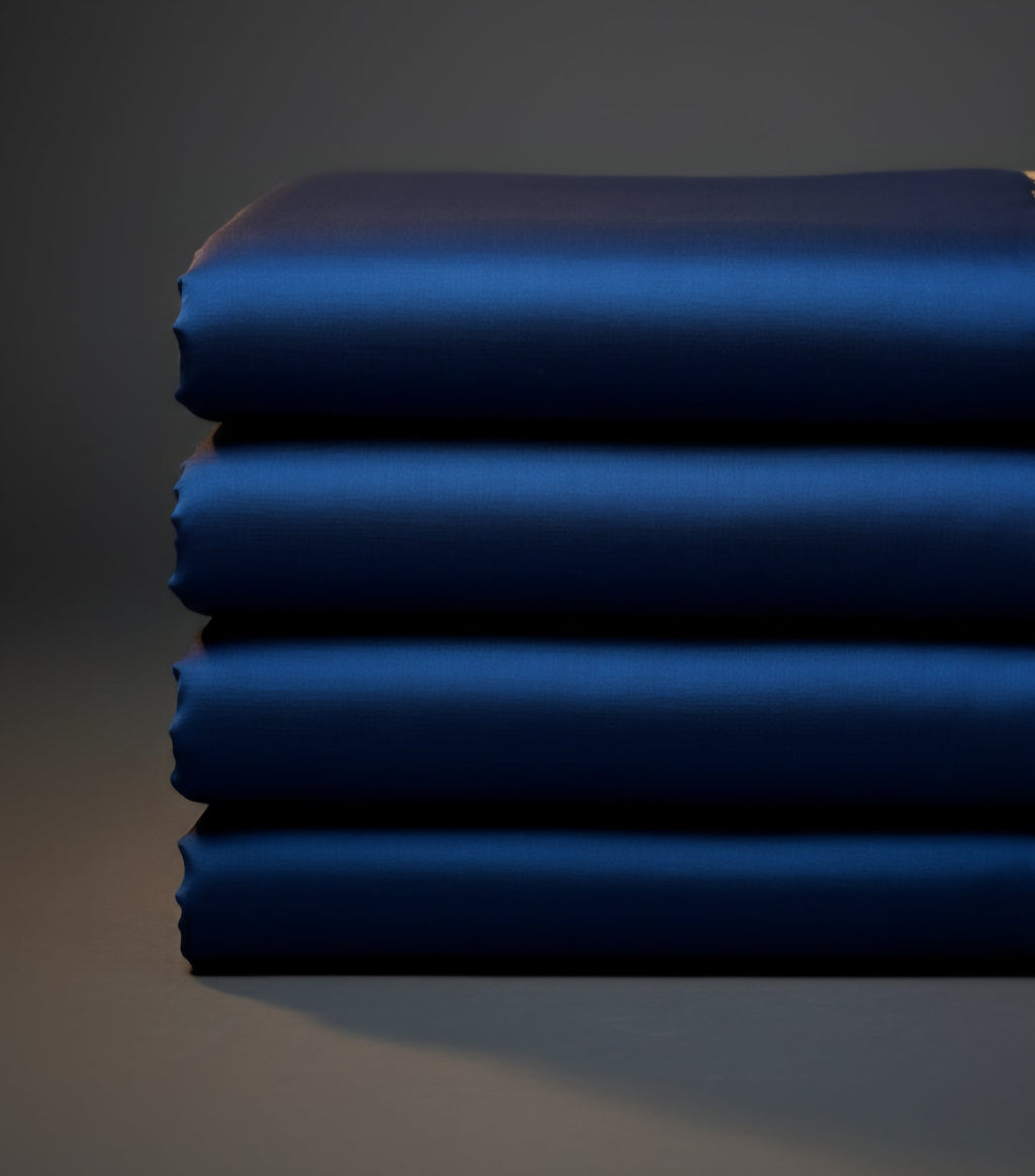 Blue Vichitra Silk Fabric