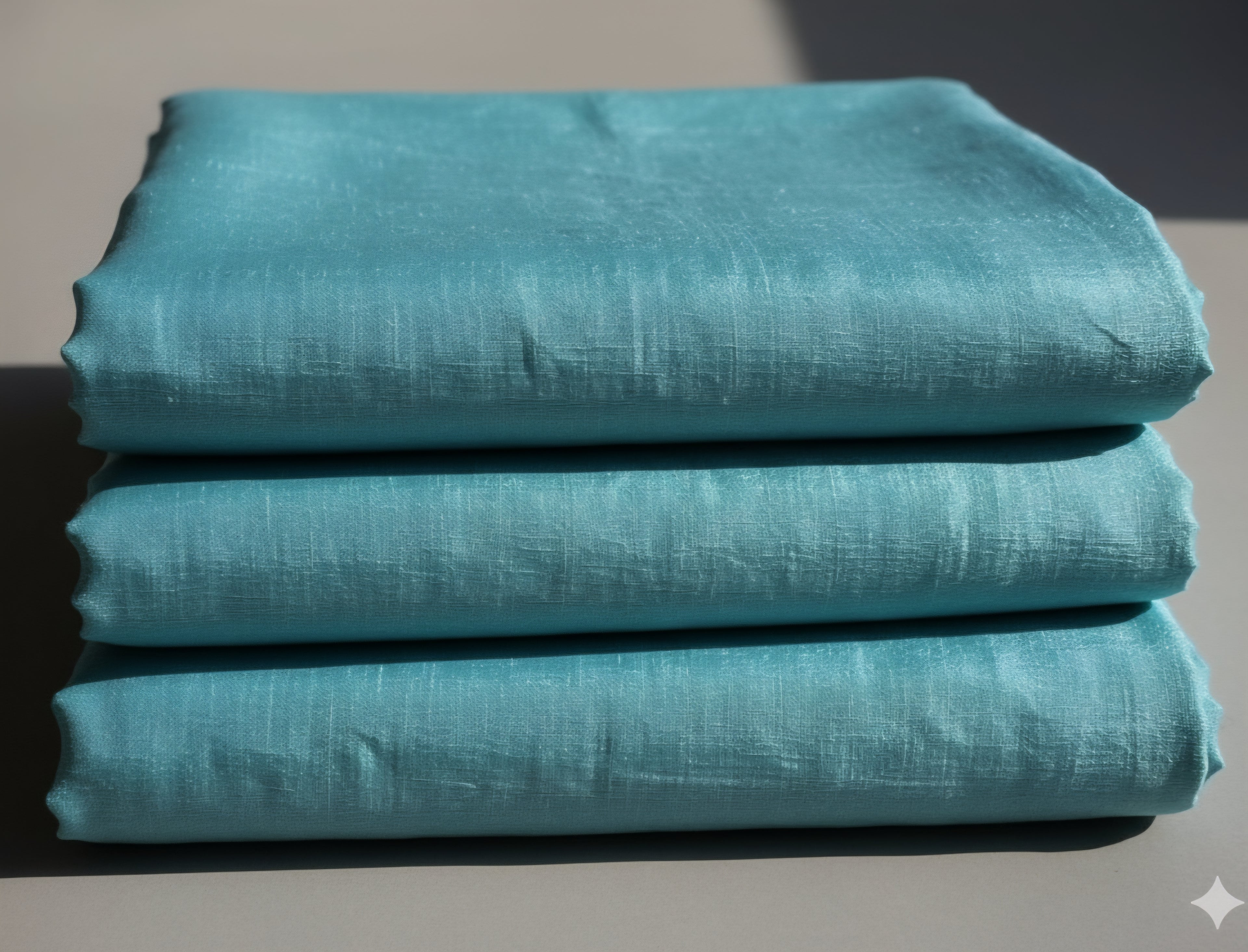 Aqua Blue Vichitra Silk Fabric